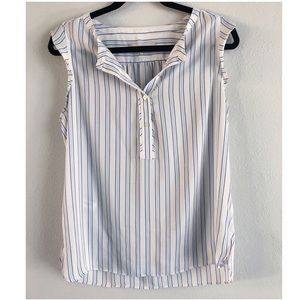 Blue striped blouse.